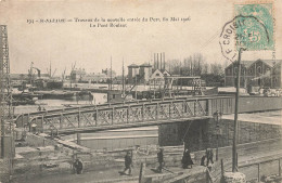 St Nazaire * Travaux De La Nouvelle Entrée Du Port , Fin Mai 1906 * Le Pont Roulant * Péniche - Saint Nazaire