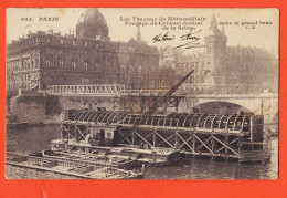 33958 / ⭐ PARIS Travaux Métropolitain Fonçage Caisson Central Dans Grand Bras SEINE 1906 à FLEURET Café Veaunes Drome - Transport Urbain En Surface