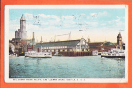 33660 / ⭐ SEATTLE WA-Washington Grand Trunk Pacific COLMAN Docks 1923 à Veuve LEGER Le Havre Photo NOWELL JOHNSTON 3001 - Seattle