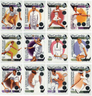 264733 HINGED GAMBIA 1990 GRANDES CAMPEONES DE TENIS DE WIMBLEDON - Gambia (1965-...)