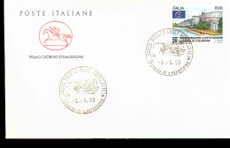 1999 ANNULLO FDC  Cinquantenario Della Costituzione Del Consiglio D'Europa. - Europese Instellingen