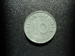 ALLEMAGNE : 10 REICHSPFENNIG   1942 F   KM 101    TTB+ - 10 Reichspfennig