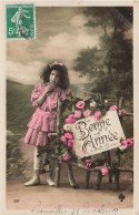 FÊTES - VŒUX - Bonne Année - Petite Fille à Robe Rose - Fantaisie - Carte Postale Ancienne - Año Nuevo