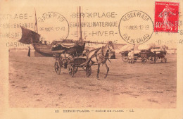 FRANCE - Berk Plage - Scène De Plage - L L - Vue Panoramique - Des Voitures - Des Chevaux - Carte Postale Ancienne - Berck