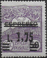 1927 San Marino Espresso NE Overprinted MNH Sassone N. 133 - Autres & Non Classés