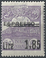 1926 San Marino Espresso Overprinted 1v. MNH Sassone N. 129 - Autres & Non Classés