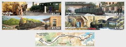 Malta 2023 Railway History Trains From 1883 Set Of 5 Stamps MNH - Malta