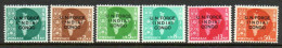 India 1962 UN Forces In Congo Overprint On Map Set Of 6, MNH, SG U1/6 (E) - Militaire Vrijstelling Van Portkosten