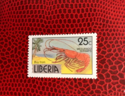 LIBERIA 1977 1v Neuf MNH ** YT 729 Crevette Shrimp - Crustacés