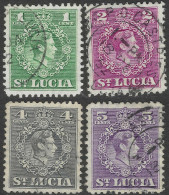 St Lucia. 1949-50 KGVI. 4 Used Values To 5c. SG 146etc. M3149 - St.Lucia (...-1978)