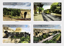 Malta 2024 Railway History Trains From 1883 To 1831 Set Of 4 Stamps MNH - Trains
