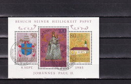 SA03 Liechtenstein 1985 The Visit Of Pope John Paul II Minisheet Used - Gebraucht