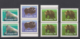 001142/ Canada 1989 Mammals MNH Set In Pairs - Collezioni (senza Album)