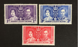 1937 - Gilbert & Ellice Islands - Coronation Of King George VII And Queen Elizabeth - Unused - Gilbert- En Ellice-eilanden (...-1979)