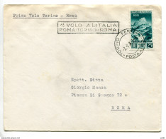 Primo Volo Alitalia Torino Roma Del 2.8.53 - Airmail