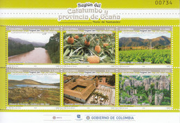 2018 Colombia Tourism Ocana Ancient Ruins Pineapples  Souvenir Sheet  MNH - Colombie