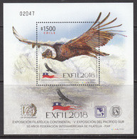 2018 Chile Condor Birds Of Prey Oiseaux EXFIL Souvenir Sheet MNH - Chile