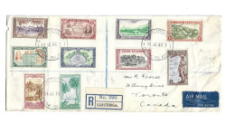 COOK ISLANDS NEW ZEALAND - 1949 FULL SET ON COVER FDC - REAL CIRCULATION TO CANADA - Cook