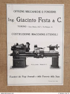 Ing.Giacinto Festa Torino Tornio E PIM Prodotti Da Toeletta Pubblicità 1918 - Autres & Non Classés