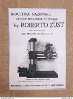 Officine Ing. Roberto Zust Milano Trapano Monopuleggia Pubblicità Del 1918 - Autres & Non Classés