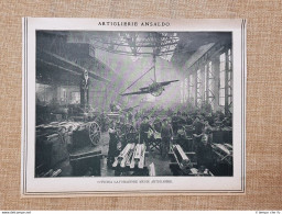 Un'officina Ansaldo Nel 1918 Lavorazione Media Artiglieria - Autres & Non Classés