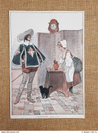 Il Bel Moschettiere Quadro Di L. Vallet Stampa Del 1927 - Non Classés