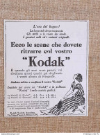 Pubblicità Del 1924 Pellicola Fotografica Kodak - Autres & Non Classés