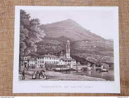 Cernobbio Sul Lago Di Como Incisione Di J.J. Falkeisen Del 1840 Ristampa - Andere & Zonder Classificatie