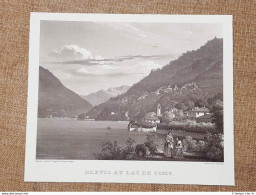 Blevio Sul Lago Di Como Incisione Di Cherbuin Del 1840 Ristampa - Sonstige & Ohne Zuordnung