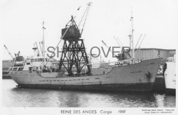 Cargo Français REINE DES ANGES - Carte Photo éditions Marius Bar - Bateau/ship/schiff - Commercio