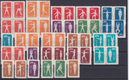 CHINA 1952, Radio Gymnastic, Lot With Blocks Of 4 + Singles, S4 (*), Not Complete - Collections, Lots & Séries