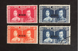 1937 - Niue  - Coronation Of King George VII And Queen Elizabeth - 3 Stamps Unused And 1 Stamp Used - Niue