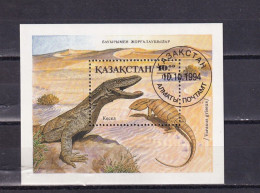 SA03 Kazakhstan 1994 Reptiles Used Minisheet - Kasachstan