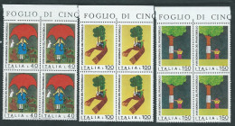 Italia 1976; Giornata Del Francobollo: Serie Completa In Quartine Di Bordo Superiore. - 1971-80: Neufs