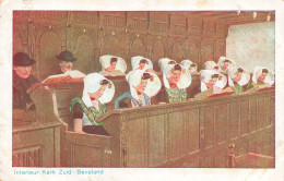 FOLKLORE - Costume - Interieur Kerk Zuid - Beveland - Carte Postale Ancienne - Costumi