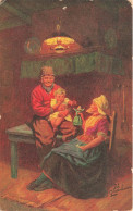 ARTS - Tableau - Joh Gerstenhauer - Une Famille Avec Leur Bébé - Cuisine - Carte Postale Ancienne - Pintura & Cuadros