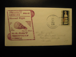 PROJECT GEMINI Pacific Fleet GTA10 Manned Flight US Navy Recovery Force USS STODDERT 1966 Cancel Cover USA Space Spatial - United States