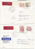 Suisse National Express CVs : Rate 3.40FS Glattzentrum 1979 + Rate 4.50FS Saillon 1985 - Storia Postale