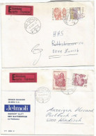 Suisse National Express CVs : Rate 3.40FS Glattzentrum 1979 + Rate 4.50FS Saillon 1985 - Cartas & Documentos