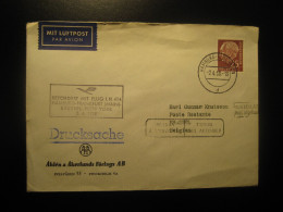 BRUXELLES New York Hamburg Frankfurt 1958 Lufthansa Airline First Flight Cancel Cover BELGIUM USA GERMANY - Otros & Sin Clasificación