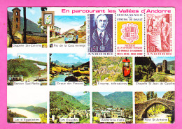 E-Andorre-103P108  Multivues, 10 Petites Vues D'Andorre, Hommage Au Général De Gaulle (état) - Andorra