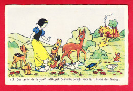 Disney-66P129  Blanche Neige, N° 3 Ses Amis De La Forêt Attirent Blanche Neige Vers La Maison Des Nains, Tortue, Lapins, - Autres & Non Classés