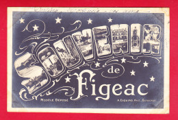 F-46-Figeac-08P240  Carte Photo, Souvenir De FIGEAC, Multivues Dans Les Lettres De ""souvenir"", Cpa Précurseur BE - Figeac