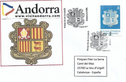 Coat Of Arms Of Andorra, New Stamp 2017. FDC - Briefe U. Dokumente