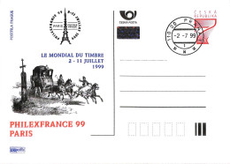 [500419]TB//O/Used-Tchécoslovaquie 1999 - PRAHA, PHILEXFRANCE'99, Diligences, Transports, Animaux, Chevaux - Cartoline Postali