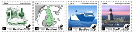 Finland Finnland Finlande 2024 Definitives Birds Map Ship Lighthouse BeePost Set Of 4 Stamps MNH - Géographie