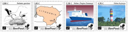 Lithuania Litauen Lituanie 2024 Definitives Birds Map Ship Lighthouse BeePost Set Of 4 Stamps MNH - Lithuania