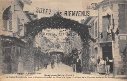 77-BRAY-SUR-SEINE- LA GRANDE RUE DECOREE POUR LE CONCOUR NATIONALE DE PÊCHE A LA LIGNE - LES ARCADES - Bray Sur Seine