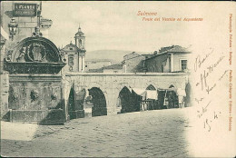 SULMONA ( L'AQUILA ) FONTE DEL VECCHIO ED ACQUEDOTTO - EDIZIONE COLAPRETE - SPEDITA 1903 (20355) - L'Aquila