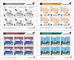 Lithuania Litauen Lituanie 2024 Definitives Birds Map Ship Lighthouse BeePost Set Of 4 Sheetlets MNH - Lituania